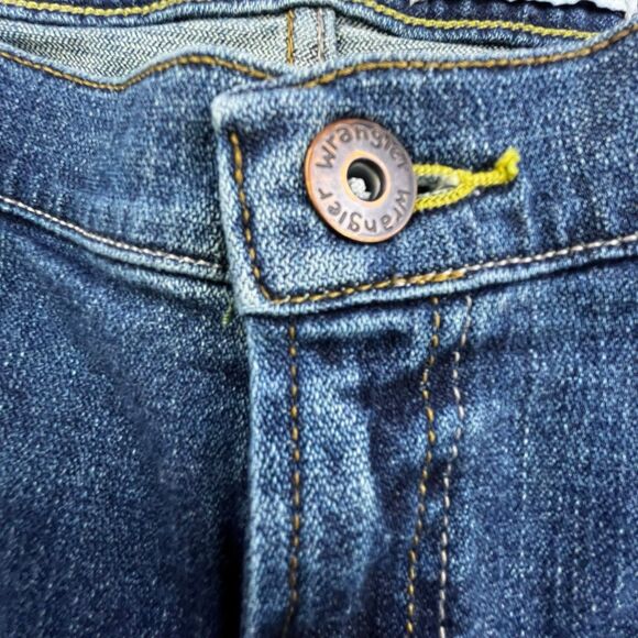 Wrangler Jeans Mens 38x32 (Fits 38x33) Blue Denim Slim Straight Western Cowboy - Picture 4 of 13